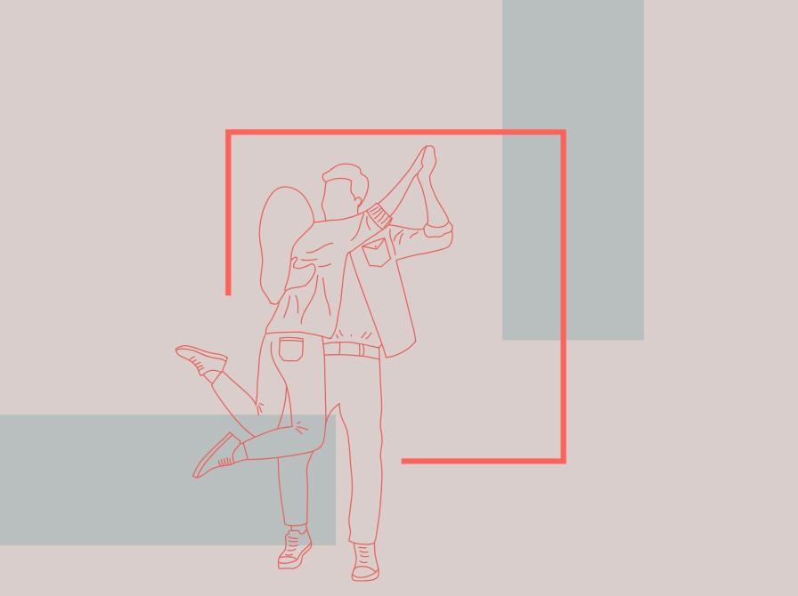 En illustration af et dansende par.