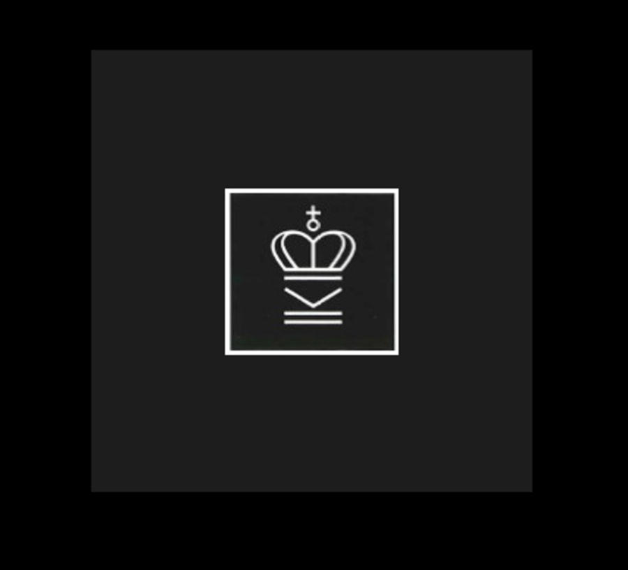 Logo for tidsskrift.dk der er illustreret ved en kongekrone på sort baggrund